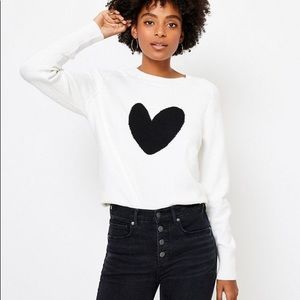 LOFT Sweater with Black Heart
